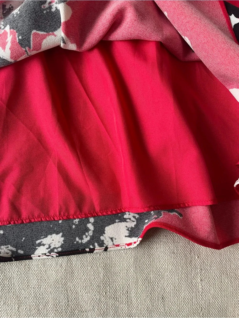 Adrianna Papell Dress Red Floral Fit-and-Flare